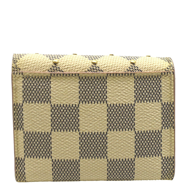 LOUIS VUITTON Studded Zoe Damier Azur Wallet White