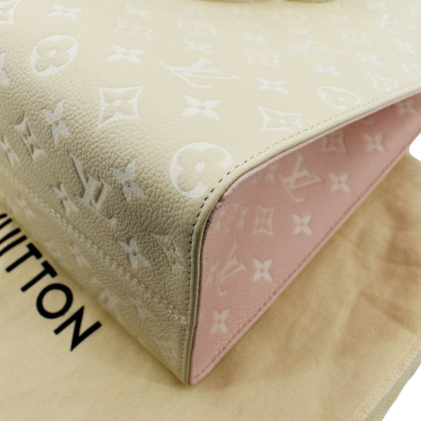 LOUIS VUITTON Onthego Spring City MM Monogram Empreinte Leather Shoulder Bag Cream