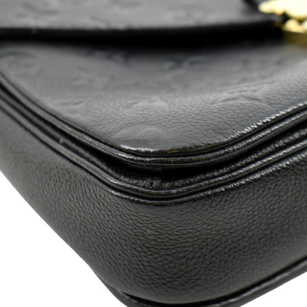 LOUIS VUITTON Metis Pochette Empreinte Leather Crossbody Bag Black
