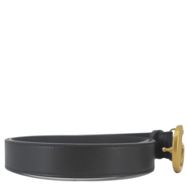 GUCCI GG Buckle Marmont Thin Leather Belt Size 90.36 Black 414516