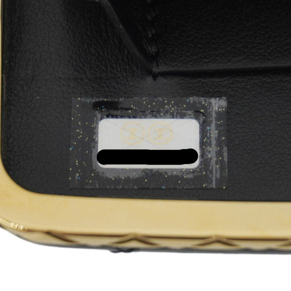 CHANEL Framed Box Mini Quilted Patent Leather Chain Clutch Bag Black