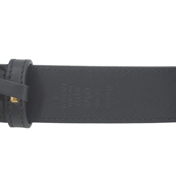 GUCCI GG Buckle Marmont Thin Leather Belt Size 90.36 Black 414516