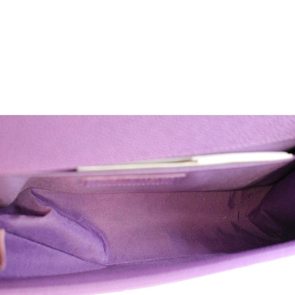 CHANEL Medium Boy Flap Quilted Caviar Leather Shoulder Bag Purple