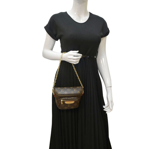 LOUIS VUITTON Mini Monogram Canvas Bumbag Brown
