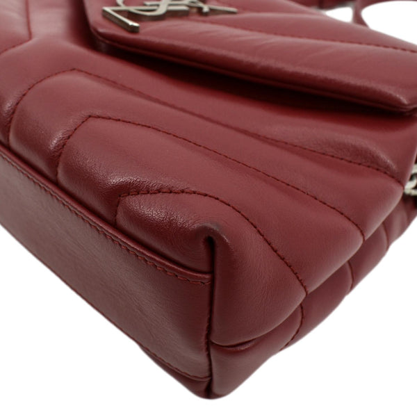 YVES SAINT LAURENT Loulou Toy Matelasse Leather Crossbody Bag Red