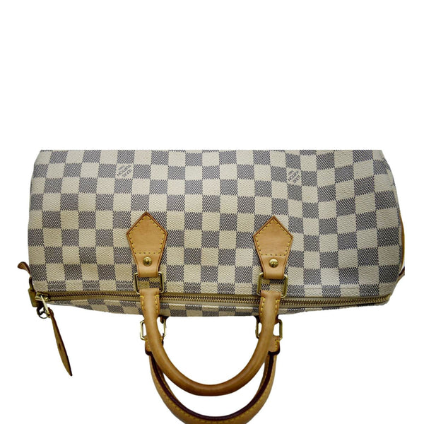 LOUIS VUITTON Speedy 35 Damier Azur Satchel Bag White