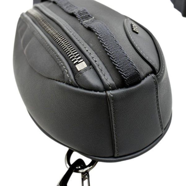 CHRISTIAN DIOR Scarab Calfskin Leather Crossbody Bag Grey