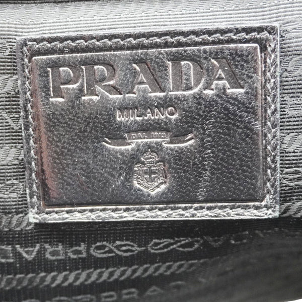 PRADA Frame Woven Madra Leather Tote Bag Black