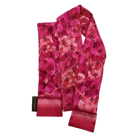 LOUIS VUITTON Bandeau Silk Scarf Rose