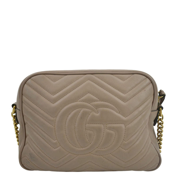 GUCCI GG Marmont Matelasse Leather Crossbody Bag Dust Pink 443499