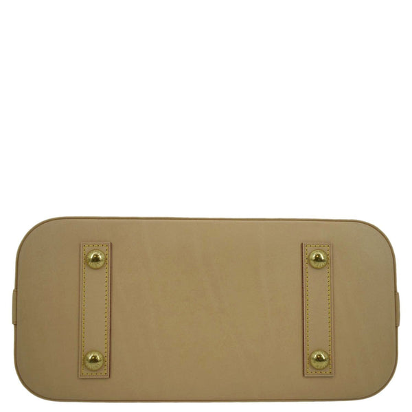 LOUIS VUITTON Alma Monogram Canvas Satchel Bag Brown