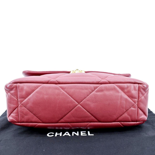 CHANEL 19 Quilted Lambskin Leather Flap Shoulder Bag Red