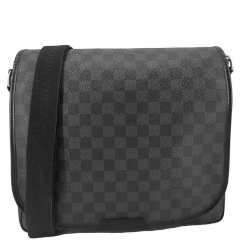 LOUIS VUITTON Daniel MM Damier Graphite Messenger Bag Black