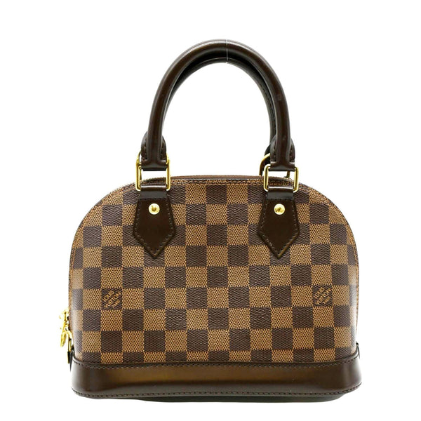 LOUIS VUITTON Alma BB Damier Ebene Satchel Crossbody Bag Brown