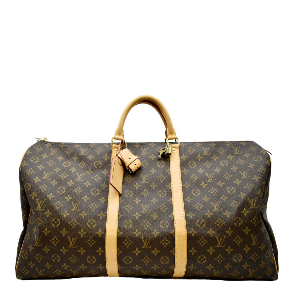 Keepall cloth travel bag Louis Vuitton Brown in Cloth - 19824264