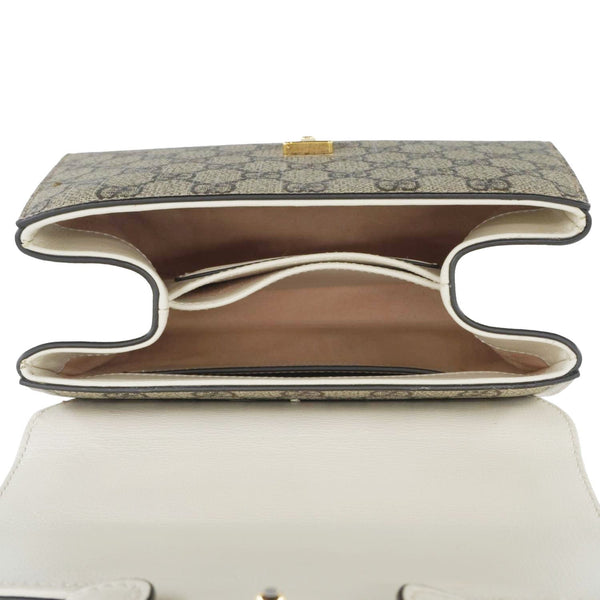 GUCCI Horsebit 1955 Small GG Supreme Canvas Top Handle Shoulder Bag Beige 703848