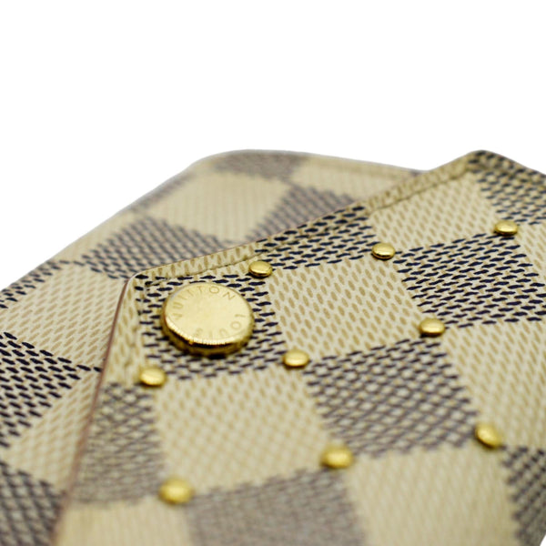 LOUIS VUITTON Studded Zoe Damier Azur Wallet White