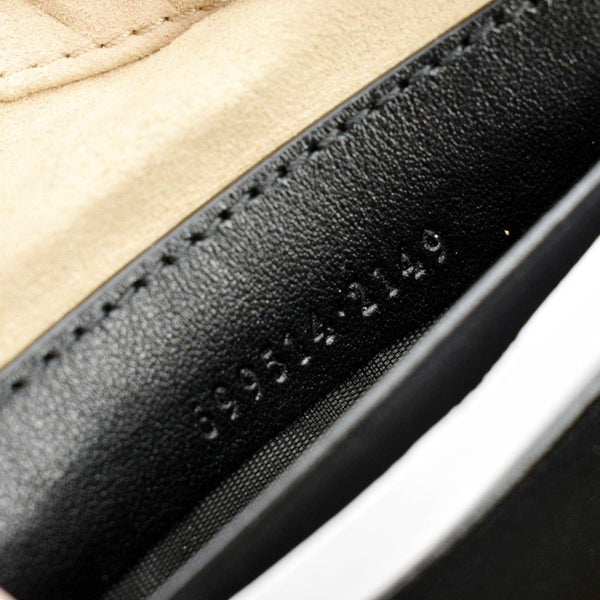 GUCCI GG Marmont Half Moon Leather Shoulder Bag Black 699514