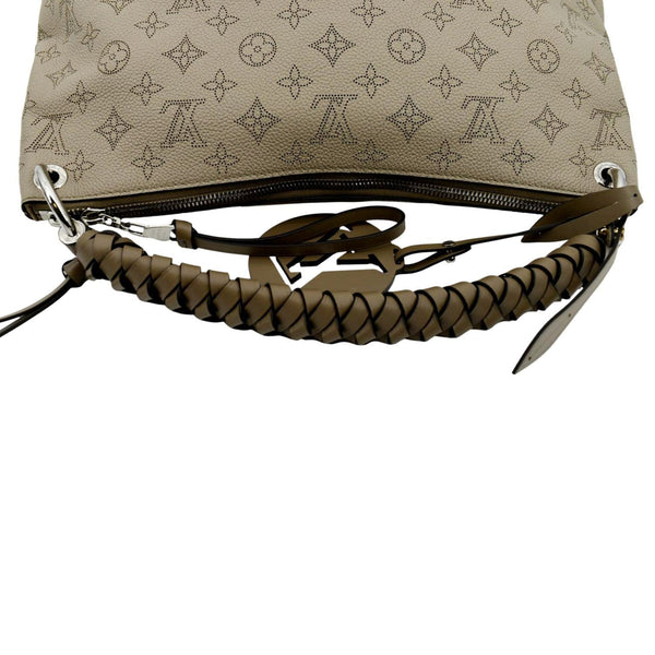 LOUIS VUITTON Beaubourg Mahina MM Leather Hobo Shoulder Bag Beige