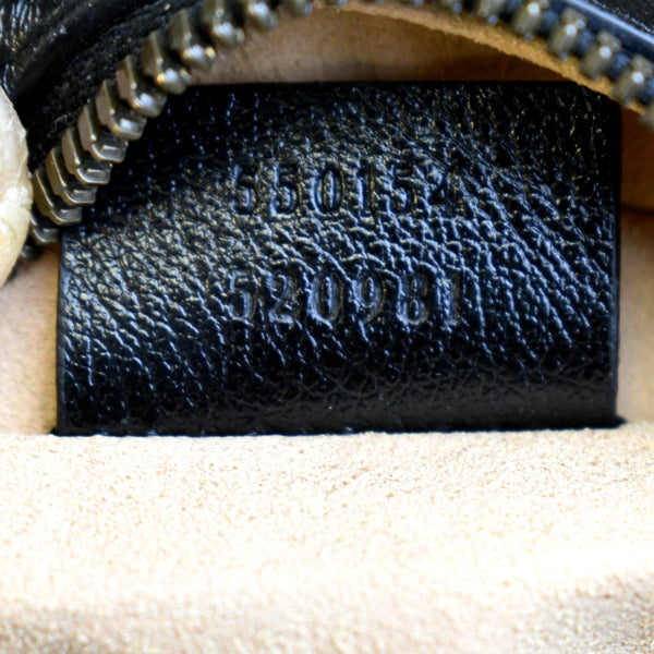 GUCCI GG Marmont Mini Round Leather Crossbody Bag Black 550154