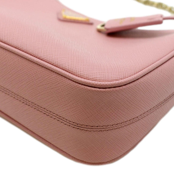 PRADA Re-Edition 2005 Suffiano Leather Shoulder Bag Rose Pink