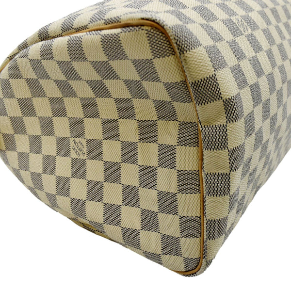 LOUIS VUITTON Speedy 35 Damier Azur Satchel Bag White