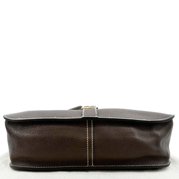 HERMES Halzan 31 Clemence Leather Crossbody Bag Etoupe