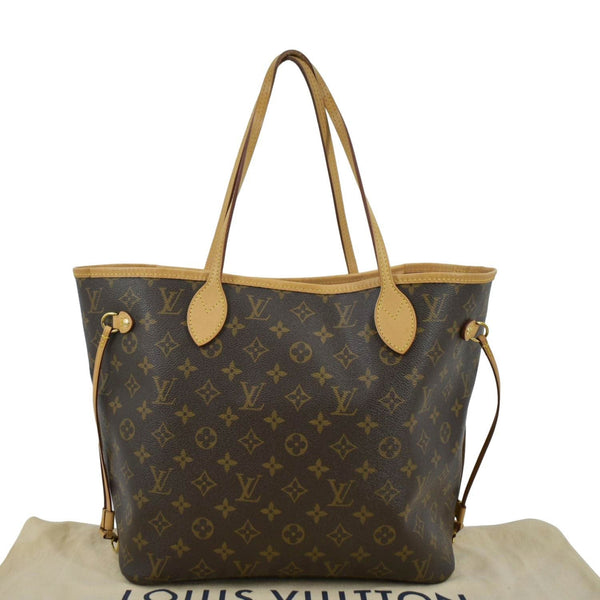 LOUIS VUITTON Neverfull MM Monogram Canvas Tote Bag Brown