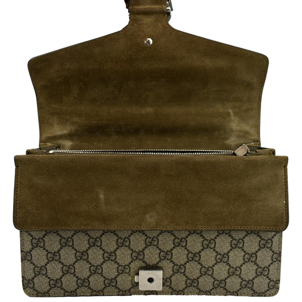 GUCCI Dionysus Small GG Supreme Canvas Shoulder Bag Beige 400249