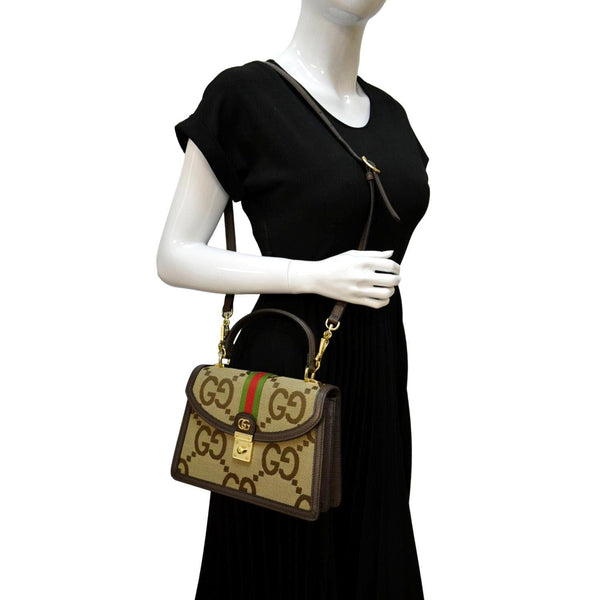 Gucci Ophidia Small GG Canvas Tote Shoulder Bag Beige Color