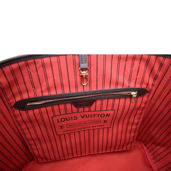 LOUIS VUITTON Neverfull GM Damier Ebene Tote Shoulder Bag Brown