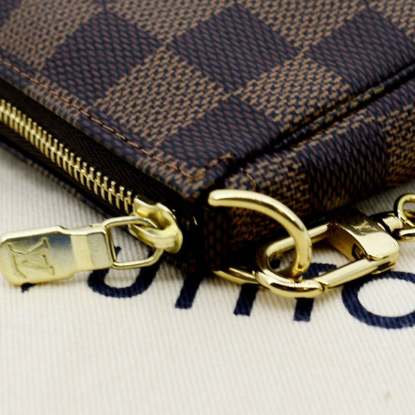 LOUIS VUITTON Mini Pochette Damier Ebene Accessoires Pouch Brown