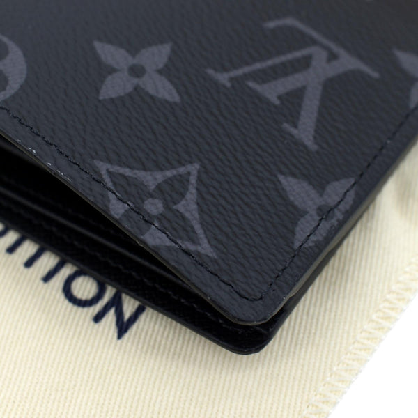 LOUIS VUITTON Monogram Eclipse Canvas Multiple Wallet Black/Grey
