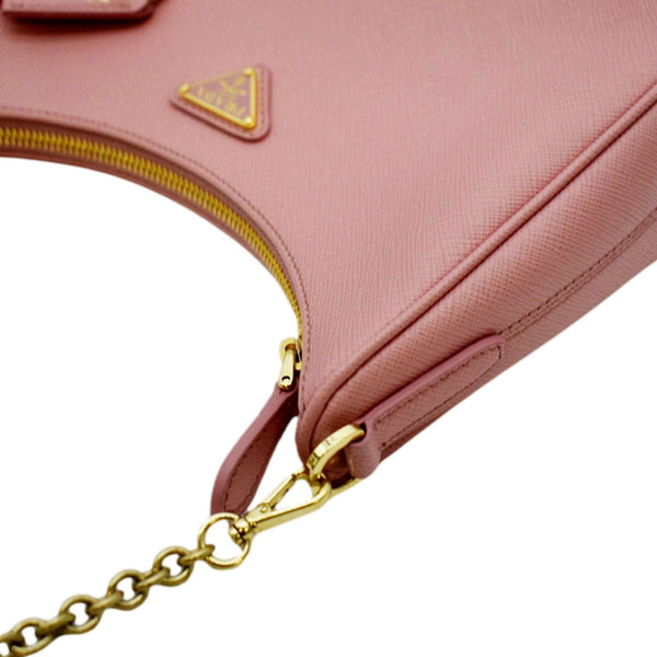 PRADA Re-Edition 2005 Suffiano Leather Shoulder Bag Rose Pink