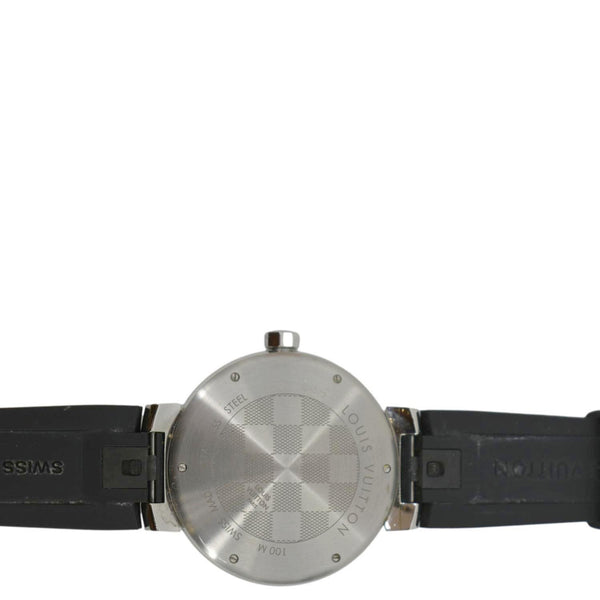 LOUIS VUITTON Icon Tambour Damier Graphite Rubber Strap Watch 41.5mm Black