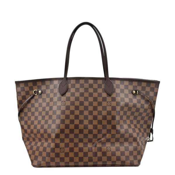 LOUIS VUITTON Neverfull GM Damier Ebene Tote Shoulder Bag Brown