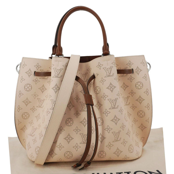 LOUIS VUITTON Girolata Monogram Mahina Leather Shoulder Bag Peach