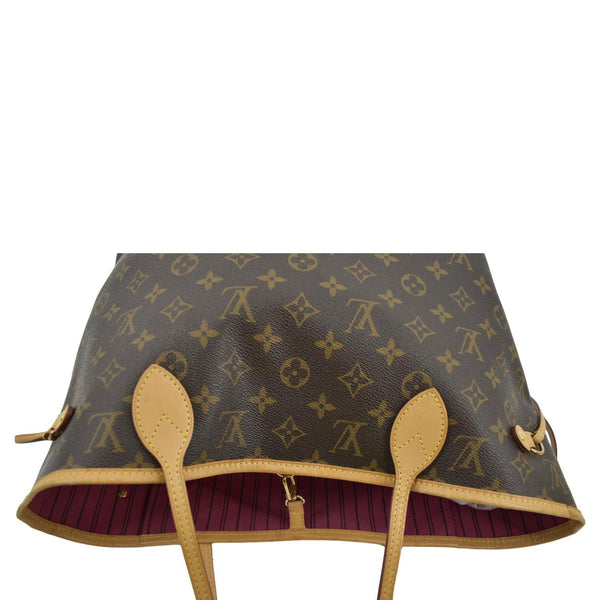 LOUIS VUITTON Neverfull MM Monogram Canvas Tote Bag Brown