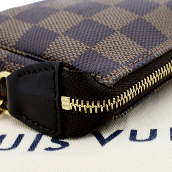 LOUIS VUITTON Mini Pochette Damier Ebene Accessoires Pouch Brown