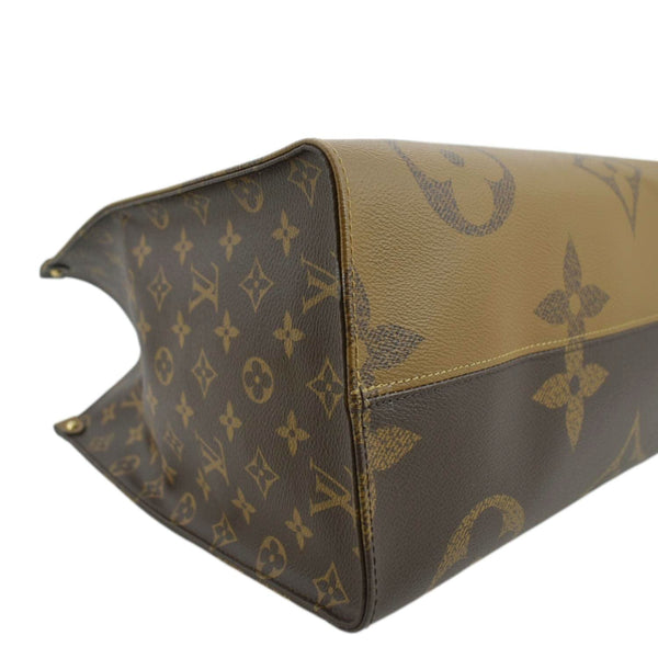 LOUIS VUITTON Onthego GM Giant Monogram Canvas Tote Shoulder Bag Brown