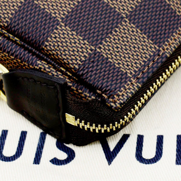 LOUIS VUITTON Mini Pochette Damier Ebene Accessoires Pouch Brown