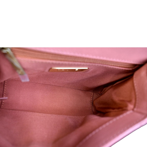 CHANEL Infinity Chain Quilted Leather Crossbody Bag Pink