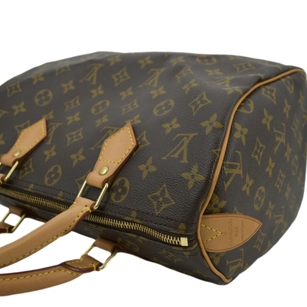 LOUIS VUITTON Speedy 30 Monogram Canvas Satchel Bag Brown