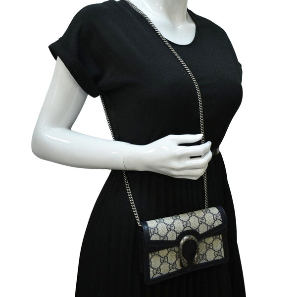 GUCCI Dionysus GG Super Mini Canvas Crossbody Bag Beige 446482