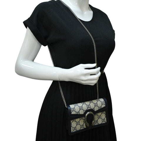 GUCCI Dionysus GG Super Mini Canvas Crossbody Bag Beige 446482