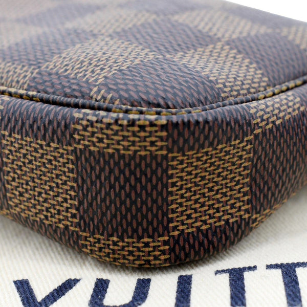 LOUIS VUITTON Mini Pochette Damier Ebene Accessoires Pouch Brown