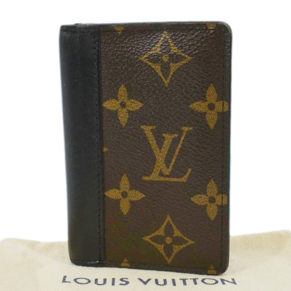 LOUIS VUITTON Pocket Organizer Monogram Canvas Wallet Black/Brown