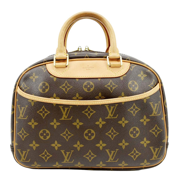 LOUIS VUITTON Trouville PM Monogram Canvas Satchel Bag Brown