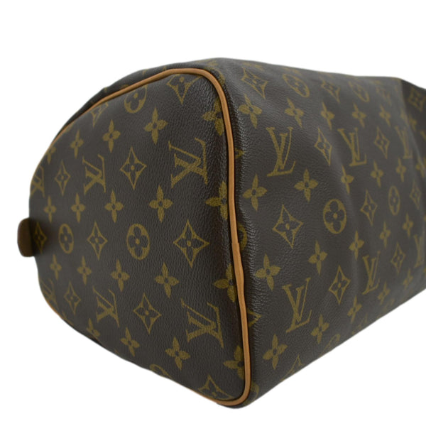 LOUIS VUITTON Speedy 30 Monogram Canvas Satchel Bag Brown