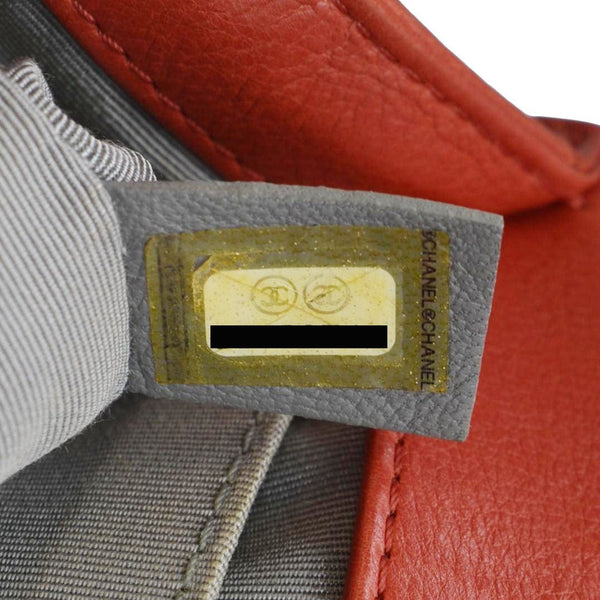 CHANEL Double Stitch Small Boy Flap Quilted Leather Shoulder Bag Red